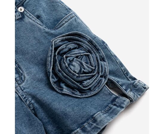 Σορτς"LIGHT BLUE FLOWER DENIM"